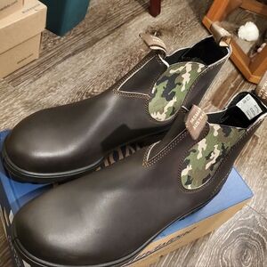 Blundstone Men's 2301 Brown/Green Camo Leather Boots - Size 9.5US